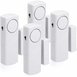 Denuotop - alarm for doors and windows - set of 4 wireless home security anti-theft devices - acoustic magnetic sensor with batteries included