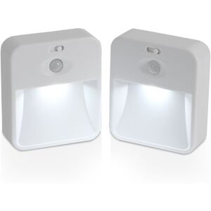 Auraglow 2.4ghz Wireless Networked Indoor pir Motion Sensor led Night Light System for Home Safety and Security, Ideal for Hallways and Stairs – Twin Pack