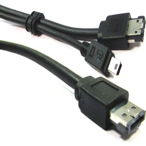 Cable or eSATA + usb eSATAp (M/MiniUSB5pin-BM + eSATA-M) 0.5m - Bematik