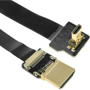 Flat hdmi video cable fpv 20 cm A-male to micro D-male with angle - Bematik