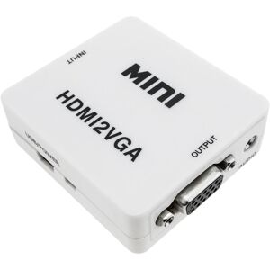 Hdmi to vga converter with analog stereo audio white colour - Bematik
