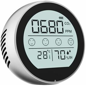 Tinor - CO2 Carbon Dioxide Meter Humidity Temperature Multipurpose Detection Tool Smart Home Office Indoor Outdoor High Accuracy Air Quality Monitor