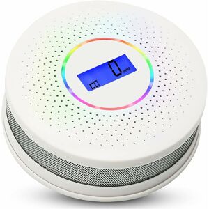 LANGRAY Combination Smoke & Carbon Monoxide Alarm Detector,Dual Sensor Smoke CO Detector with LCD Display and and Sound Warning for use in your Home, Garage,
