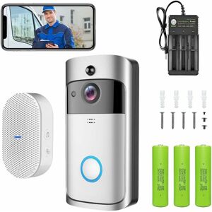 BRIEFNESS Wi-Fi Smart Video Doorbell with Chime, hd Wireless Door Bell Camera, pir Motion Detection, Two-Way Audio, Night Vision, Free Cloud Storage, 166��