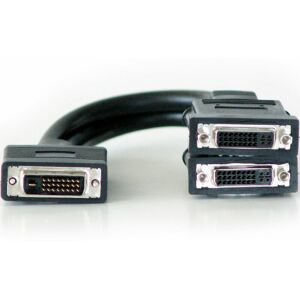 LOOPS Dvi d Male To 2x dvi i Female y Splitter Cable Adapter 2 Port Way Video Monitor