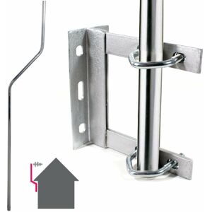 Loops - galvanised tv Aerial Wall Mounting Kit Cranked Offset Pole Mast Outdoor Bracket