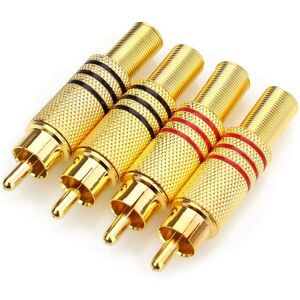 AOUGO Gold Plated rca Phono Speaker - 2 Screw Audio/Video Brush Type Balum Connector Adapter for Multimedia and Video Surveillance -4P