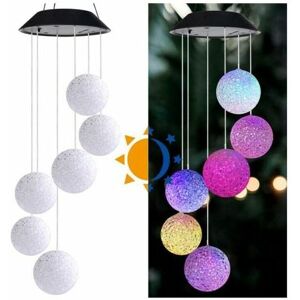 ORCHIDÉE OrchidSolar Wind Chime LED Wind Chime Lamp Solar Chime Light Changing Colors for Garden Patio Porch Mobile Decoration