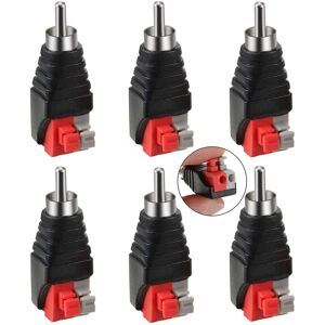 AOUGO Pieces rca to Speaker Wire Adapter Subwoofer Speaker Phono rca Male to av 2 Screw Terminal Video Audio Spring Press Type Balun for cctv