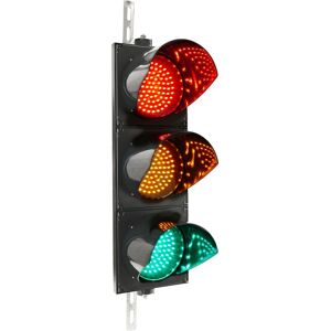 Primematik - Traffic light for indoor and outdoor IP65 black 3 x 200mm 12-24V with green yellow and red led light