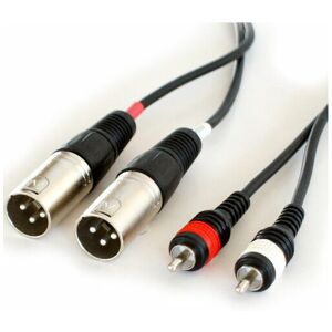 LOOPS Pro 1.5m Twin xlr Male to 2x rca phono Male Cable Double Dual Audio Plug Lead