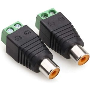 AOUGO Rca Female Connector, Phono rca Female Jack to Screw Audio/Video Connector Adapter for cctv Security Camera (Pack of 2)