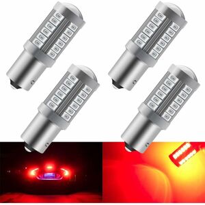 TINOR Rouge 1156 BAU15S PY21W 5630 33SMD Ampoules led de Voiture 900LM Super Lumineux Feu de Freinage Arrière Feux de Brouillard Position Feu Arrière Feu