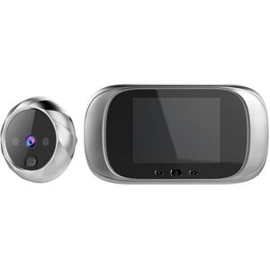 Langray - Smart Cat Eye Doorbell, Wireless Doorbell with Camera, 2.8 Inch tft lcd Screen, Infrared Night Vision, Camera Function Silver