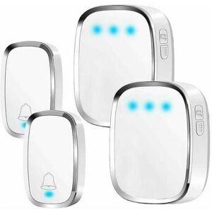 NEIGE SnowWireless Doorbell Outdoor Waterproof, Versailles Doorbell 300m Range, 2 Transmitter & 2 Receiver, Wireless Chime Kit with led Flash, 36 Melodies,