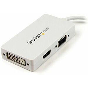 Startech - com Travel a/v Adapter: 3-in-1 Mini DisplayPort to vga dvi or hdmi Converter - White