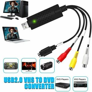 HOOPZI Usb 2.0 Audio Video Converter, new video capture card software supports vhs vcr dvd video adapter for Mac Windows 10, vhs scanning and video editing