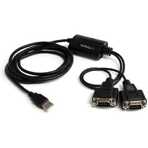 Startech 2PT FTDI USB to Serial RS232 Adapter COM - Black