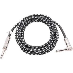 vhbw 3m Guitar AUX Cable for Electric Guitar compatible with all 6.35mm Audio-Ports - Audio Lead, Cord with 6.3mm Jack, Straight-Angled, Braided