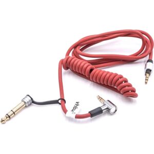 Audio aux Cable compatible with Monster Beats by Dr. Dre Solo hd, Solo red Headphones - Audio Cable, 3.5 mm Jack to 6.3 mm, 150 cm Red - Vhbw