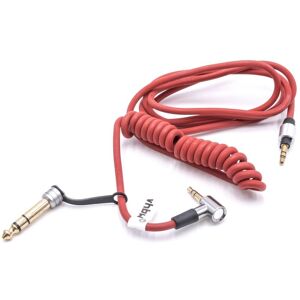 Audio aux Cable compatible with Monster Beats by Dr. Dre Studio 2 Headphones - Audio Cable, 3.5 mm Jack to 6.3 mm, 150 cm Red - Vhbw