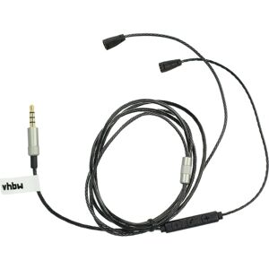 Audio aux Cable compatible with Sennheiser IE8, IE80 Headphones - Audio Cable, 3.5 mm Jack, 120 cm Black - Vhbw