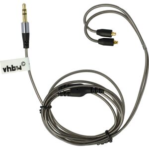 Audio aux Cable compatible with Shure SE215, SE315, SE425, SE535, SE846 Headphones - Audio Cable, 3.5 mm Jack, 120 cm Grey - Vhbw