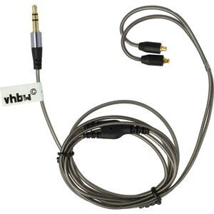 Audio aux Cable compatible with Westone am Pro 10, am Pro 20, am Pro 30, ES10, ES20 Headphones - Audio Cable, 3.5 mm Jack, 120 cm Grey - Vhbw