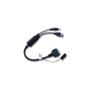 Audio Input Cable compatible with Apple iPod Mini 3rd Generation, 4th Generation, 5th Generation, - Y-Adapter, Black - Vhbw