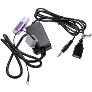 Aux usb Audio Adapter Cable Radio compatible with Seat PN-1/3, RNS-4, Radio CD-1/2/3, SE250/350, SE359/360 Car, Car Radio - Vhbw