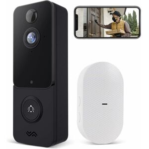 LANGRAY Wireless Doorbell with 1080P hd Camera, WiFi Video-Türklingel mit Akku , Night Vision, Two-Way Communication, Unterstützt Cloud-Speicher