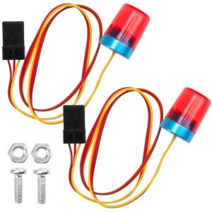 Tlily - 2Pc Multi-Function rc led Flash Lights for 1/14 Tractor Red
