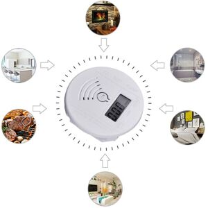 Tlily - 2PCS Mini Carbon Monoxide Alarm Smoke Detector co Sensor Battery Alert Fire Sound for Home Security Protection