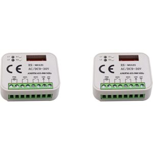 Tlily - 2X Garage Door Remote Control Receiver 2 Channel Controller Switch for 433 868 MHz Transmitter rx Multi-Frequency 433-900MHZ