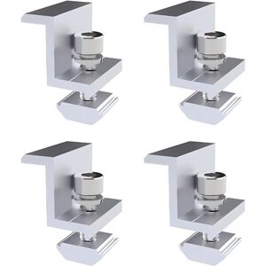 Cyslmuk - 4 Pack Solar Panel Bracket, 30mm End Clamp, Solar Panel Holder, z Bracket, Adjustable Clamp, Photovoltaic Photovoltaic Solar Panel Bracket