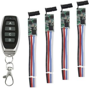 TLILY 433Mhz DC 3.6V 12V 24V 1CH LED Lamp Controller Micro-Receiver Relay Wireless RF Remote Control Switch Power Transmitter