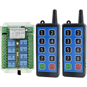 Tlily - 8 Channel Wireless Rf Remote Control Switch 12V/24V/36V 433MHz Cont Motor DC9V-72V