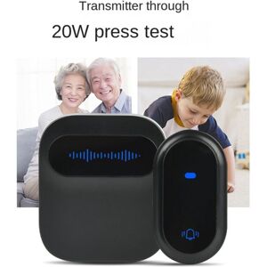 Tlily - eu Plug Wireless Doorbell Waterproof Smart IP68 Home Door Bell Intelligent 38 Songs 4-Level Volume Control