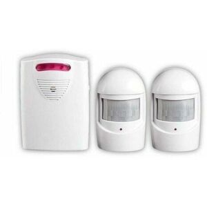 DEWDAT Security Alarm Systems 1 Receiver and 2 Weatherproof pir Motion Detectors for Yard/Garage/Barn Wireless Siren Kit for Port and Window Security