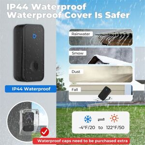 TLILY Self Powered Wireless DoorBell No Battery Waterproof Door Bell for Kids Elderly Caller 2 Button 1 Receiver uk plug