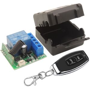 COOCHEER Universal Wireless Remote Control Switch 433MHz DC 12V 1CH RF Relay Receiver Module with 1 Transmitter, EV1527 Learn Code DIY Remote Control
