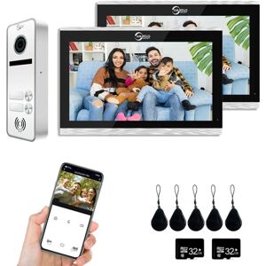 GOTRAYS 1080P Video Intercom System, 2-Family Doorbell, 10' Touch Screen, Support Unlock, Two-Way Intercom, Motion Detection (White) GOTRAYS 1080P Video Intercom System, 2-Family Doorbell, 10' Touch Screen, Support Unlock, Two-Way Intercom, Motion Detection (White)