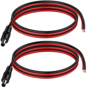 COOCHEER 2PCS 14AWG 5.5 X 2.1mm DC Power Pigtail Cables,12V 10A DC Power Connector for Video Monitor CCTV Camera Cable LED Strip DC Connector(1m) COOCHEER 2PCS 14AWG 5.5 X 2.1mm DC Power Pigtail Cables,12V 10A DC Power Connector for Video Monitor CCTV Camera Cable LED Strip DC Connector(1m)