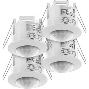 TEHTUY 4-piece infrared motion detector, recessed, indoor lighting control, 360° working area, 6-meter range, white TEHTUY 4-piece infrared motion detector, recessed, indoor lighting control, 360° working area, 6-meter range, white