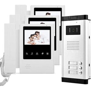 YS-YALOTRS 4.3-inch Wired Video Door Phone Ringer Intercom System Kit 700TVL IR Night Vision Camera + 3 Indoor Monitors for Home/Apartments YS-YALOTRS 4.3-inch Wired Video Door Phone Ringer Intercom System Kit 700TVL IR Night Vision Camera + 3 Indoor Monitors for Home/Apartments