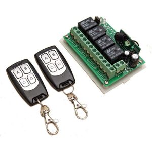 MEMKEY 433MHz Wireless Channel Remote Control dc 12V 4 Channels Remote rf Relay Switch 2 Transmitters + 1 Receiver for Garage Door/Gate Alarm MEMKEY 433MHz Wireless Channel Remote Control dc 12V 4 Channels Remote rf Relay Switch 2 Transmitters + 1 Receiver for Garage Door/Gate Alarm