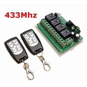 Tinor - 433MHZ Wireless Remote Control dc 12V 4CH Long Distance rf Relay Switch 2 Transmitters + 1 Receiver for Garage Door/Gate Alarm Tinor - 433MHZ Wireless Remote Control dc 12V 4CH Long Distance rf Relay Switch 2 Transmitters + 1 Receiver for Garage Door/Gate Alarm