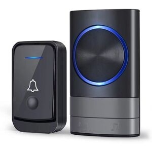 ALWAYSH Wireless Doorbell, IP44 Waterproof Outdoor Chime 200 Meters, 52 Melodies and 4 Volume Levels, Chime Kit with Plug-in Receivers, Blue led Light, for ALWAYSH Wireless Doorbell, IP44 Waterproof Outdoor Chime 200 Meters, 52 Melodies and 4 Volume Levels, Chime Kit with Plug-in Receivers, Blue led Light, for