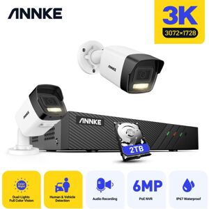 Annke - 3K PoE Surveillance Camera Kit 8CH nvr 2X5MP Smart Camera Dual Light Night Vision PoE Video Surveillance Security System Kit 2TB Annke - 3K PoE Surveillance Camera Kit 8CH nvr 2X5MP Smart Camera Dual Light Night Vision PoE Video Surveillance Security System Kit 2TB