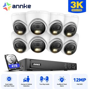 ANNKE 5MP 16CH Outdoor Security Camera System with 8×IP Cameras, Two-Way Audio, ir Night Vision, Smart Motion Detection, Email Alerts, Remote app/pc 4TB ANNKE 5MP 16CH Outdoor Security Camera System with 8×IP Cameras, Two-Way Audio, ir Night Vision, Smart Motion Detection, Email Alerts, Remote app/pc 4TB